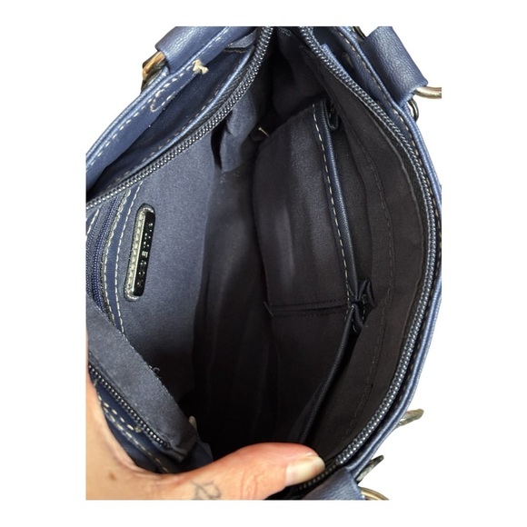 Rosetti Shoulder Purse- Navy Blue W/Buckles. Used but BEAUTIFUL! - Picture 5 of 11